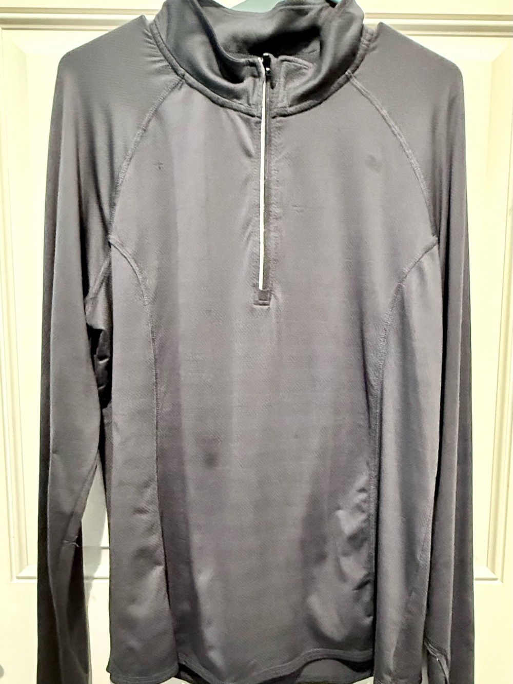 Danskin Black Semi-Fitted Quarter-Zip Pullover